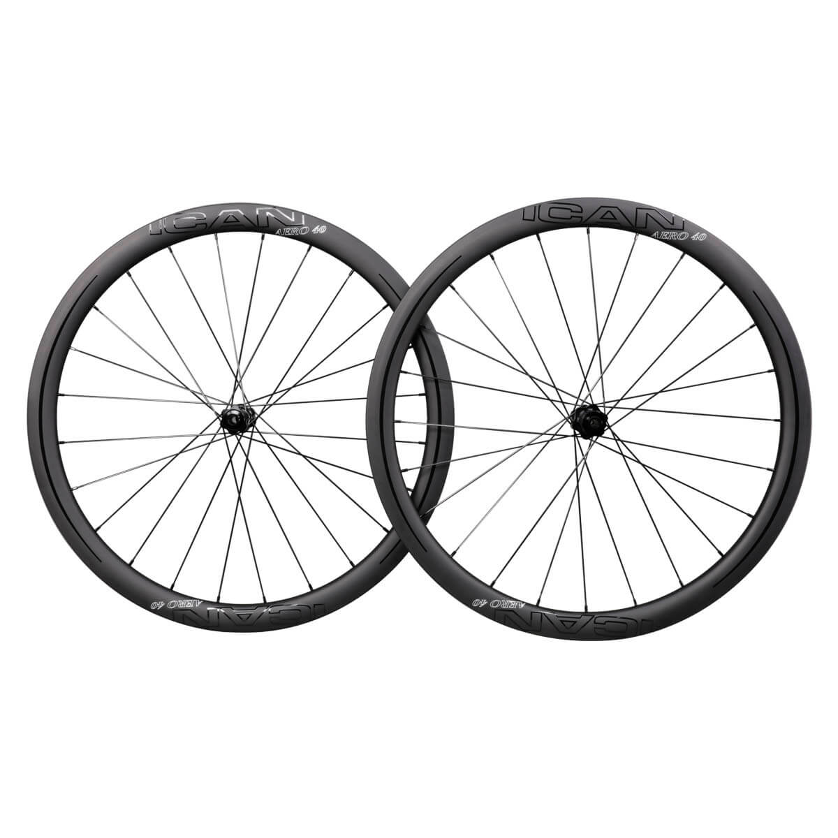 ICAN AERO 40 clincher tubeless ready carbon road bike disc wheelset with DT350s centerlock hubs 25mm wide